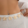 Metal Imitation Pearl Flower Waist Chain Body Chain For Female Versatile Style