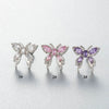 Metal Inlaid Zircon Butterfly Ear Bone Nail Princess Style Electroplating Processing