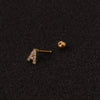Metal Inlaid Zircon Letters Styling Earring For Women