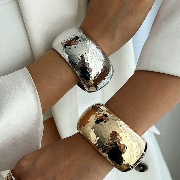 Metal Ins Style Geometric Electroplated Wide Bracelet