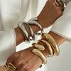 Metal Ins Style Smooth Hug Bracelet For Women With Electroplating