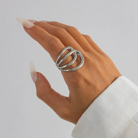 Metal Ins Style Smooth Hug Bracelet For Women With Electroplating