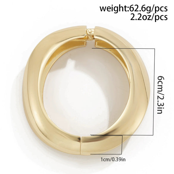 Metal Ins Style Smooth Hug Bracelet For Women With Electroplating