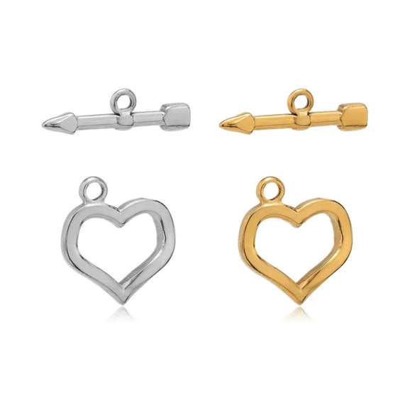 Metal Jewelry Accessories Heart Pattern Vacuum Plating Diy Valentine Necklace Bracelet