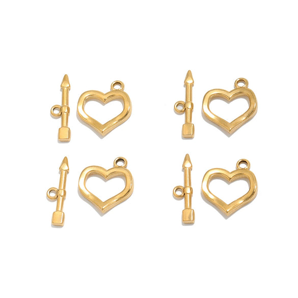 Metal Jewelry Accessories Heart Pattern Vacuum Plating Diy Valentine Necklace Bracelet