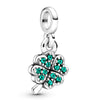 Metal Jewelry Accessories Hollow Rose Flower And Heart Shaped Padlock Two In One Charm Electroplated With Totem Pattern