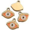 Metal Jewelry Accessories Pendant With Enamel Drop Oil Process Round And Peach Heart Shaped Devil's Eye Pattern For Bracelet Necklace Sweater Chain