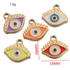 Metal Jewelry Accessories Pendant With Enamel Drop Oil Process Round And Peach Heart Shaped Devil's Eye Pattern For Bracelet Necklace Sweater Chain