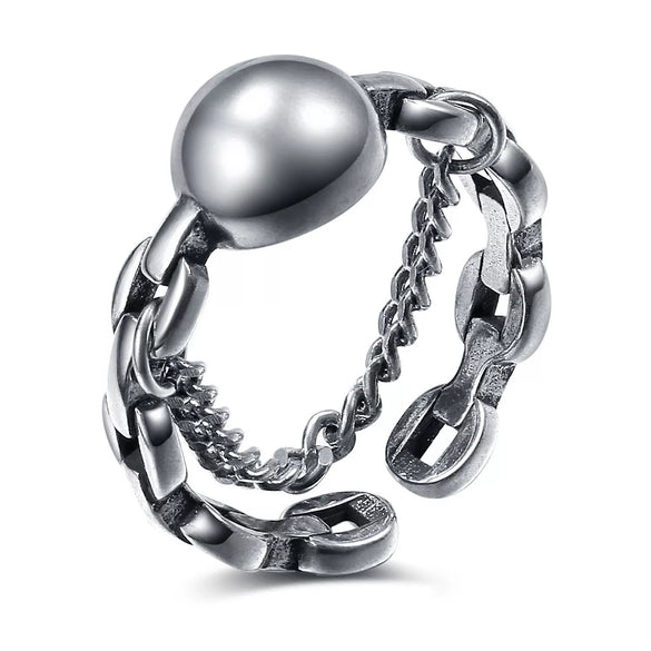 Metal Jewelry Open Couple Ring Punk Retro Style Heart Shape Alloy Electroplated