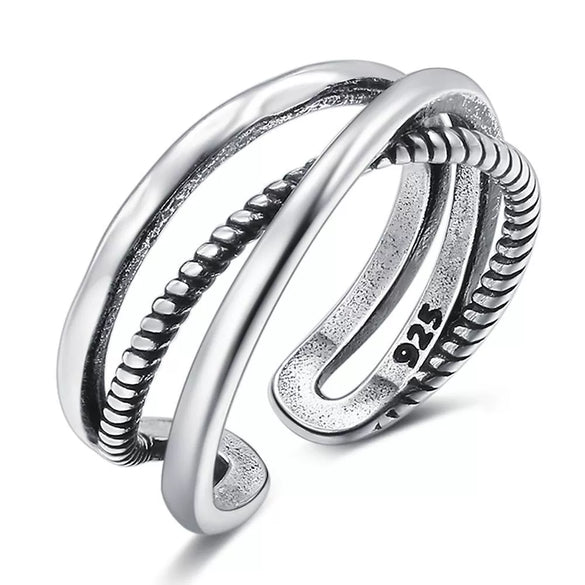 Metal Jewelry Open Couple Ring Punk Retro Style Heart Shape Alloy Electroplated