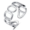 Metal Jewelry Open Couple Ring Punk Retro Style Heart Shape Alloy Electroplated