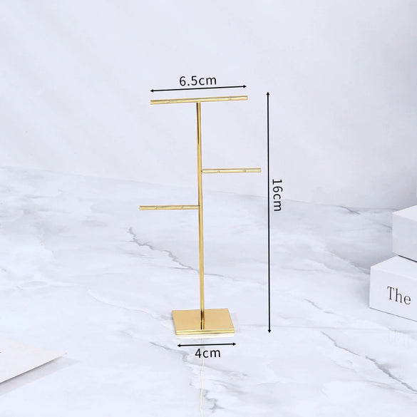 Metal Jewelry Rack T Shape Splicing Earrings For Studio Shooting Display