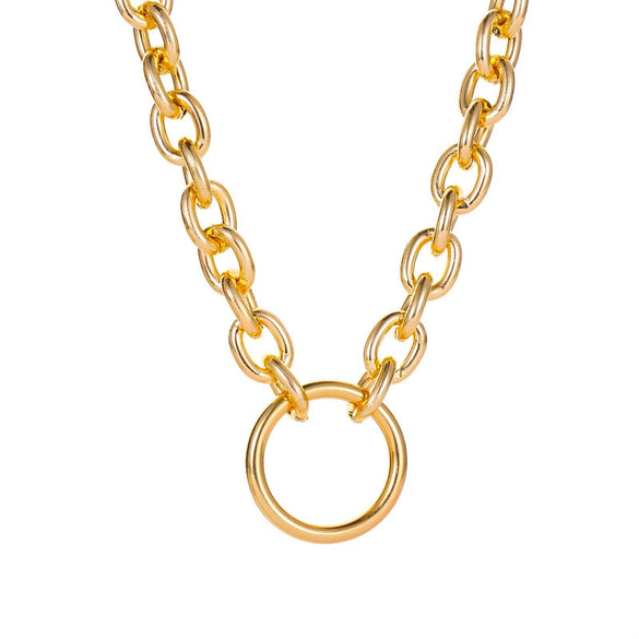 Metal Jewelry Set Electroplating Ins Style Regular Chain Necklace Earrings Hand Accessories Punk Hip Hop For Women