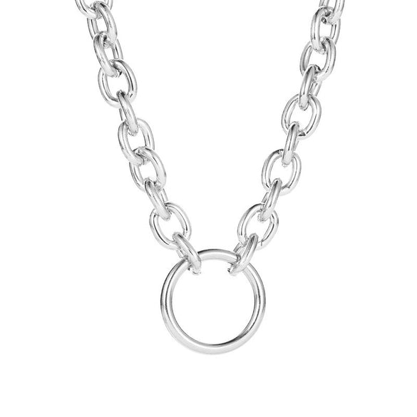 Metal Jewelry Set Electroplating Ins Style Regular Chain Necklace Earrings Hand Accessories Punk Hip Hop For Women