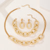 Metal Jewelry Set Electroplating Ins Style Regular Chain Necklace Earrings Hand Accessories Punk Hip Hop For Women