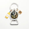 Metal Keychain Pendant With Tai Chi Gossip Pattern And Electroplating Design Fashion Style