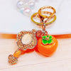 Metal Lion Rhinestone Creative Female Car Keychain Gift