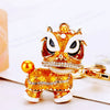 Metal Lion Rhinestone Creative Female Car Keychain Gift