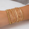 Metal Love Pendant Beaded Bracelet Set Electroplated Iron Heart Shape Women's Geometric Style