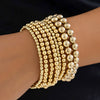 Metal Love Pendant Beaded Bracelet Set Electroplated Iron Heart Shape Women's Geometric Style