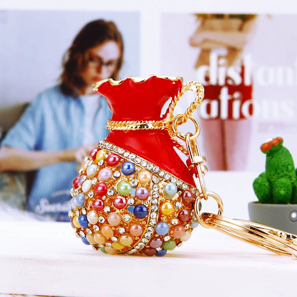 Metal Lucky Bag Pattern Car Keychain For Women Creative Bag Pendant