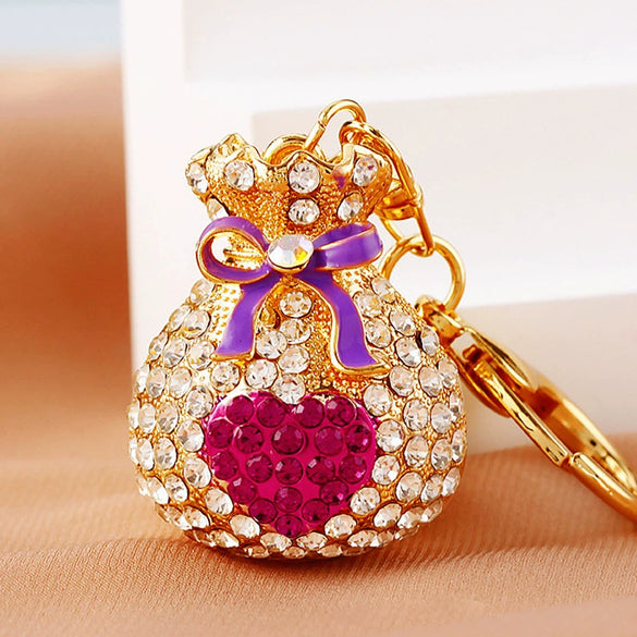 Metal Lucky Bag Pattern Car Keychain For Women Creative Bag Pendant