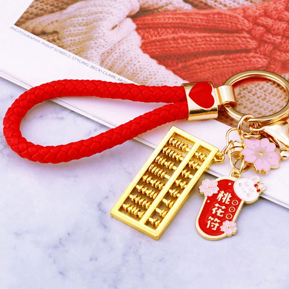Metal Lucky Charm Abacus Women's Keychain Bag Pendant