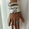 Metal Matte Ins Style Geometric Water Drop Hug Bracelet For Women With Electroplating