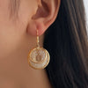 Metal Mesh Braided Geometric Earrings For Women With Highend Style