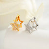 Metal Microencrusted Zircon Fivepointed Star Geometric Sweet Style Electroplated Women's Earrings