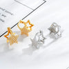 Metal Microencrusted Zircon Fivepointed Star Geometric Sweet Style Electroplated Women's Earrings