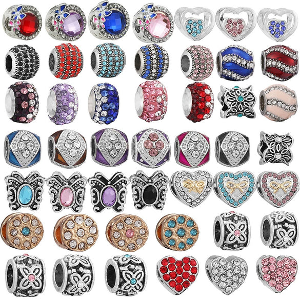 Metal Microinlaid Totem Pattern Large Hole Beads Jewelry Accessories For Girls' Fashion Bracelet With Electroplating Treatment