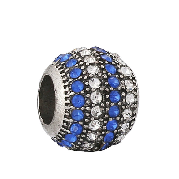 Metal Microinlaid Totem Pattern Large Hole Beads Jewelry Accessories For Girls' Fashion Bracelet With Electroplating Treatment
