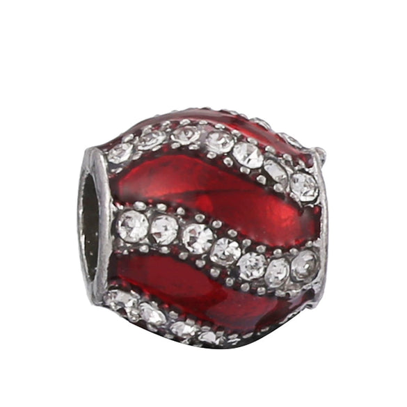 Metal Microinlaid Totem Pattern Large Hole Beads Jewelry Accessories For Girls' Fashion Bracelet With Electroplating Treatment