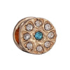 Metal Microinlaid Totem Pattern Large Hole Beads Jewelry Accessories For Girls' Fashion Bracelet With Electroplating Treatment