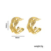 Metal Microinlaid Zircon Retro Twist Cshaped Women's Earrings With Silver Needles And Electroplating