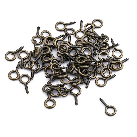 Metal Natural Geometric Sheep's Eye Screw Horn Round Head Hanging Ring Selftapping Thread Nail Small Hook Pendant Diy Handmade Jewelry Accessories