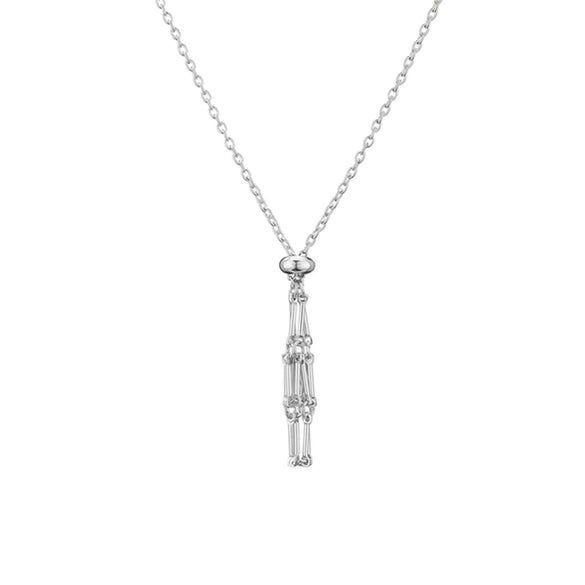 Metal Net Pocket Necklace With Geometric Pattern And Electroplated Iron Pendant For Women