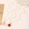 Metal Net Pocket Necklace With Geometric Pattern And Electroplated Iron Pendant For Women