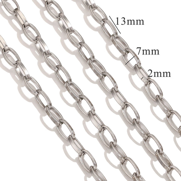 Metal O Shaped Oval Stainless Steel Chain Electroplated Diy Bracelet And Pearl Necklace Lengthening Accessory