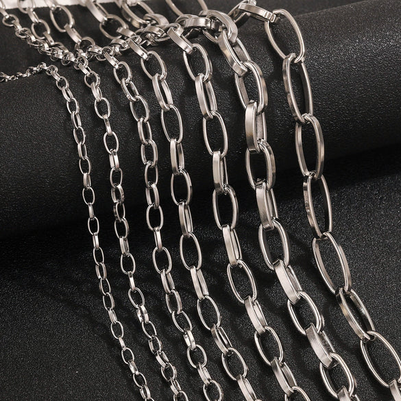 Metal O Shaped Oval Stainless Steel Chain Electroplated Diy Bracelet And Pearl Necklace Lengthening Accessory