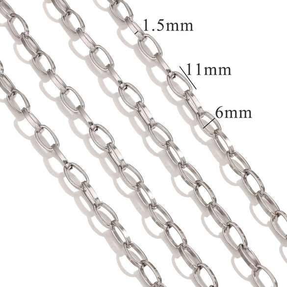 Metal O Shaped Oval Stainless Steel Chain Electroplated Diy Bracelet And Pearl Necklace Lengthening Accessory