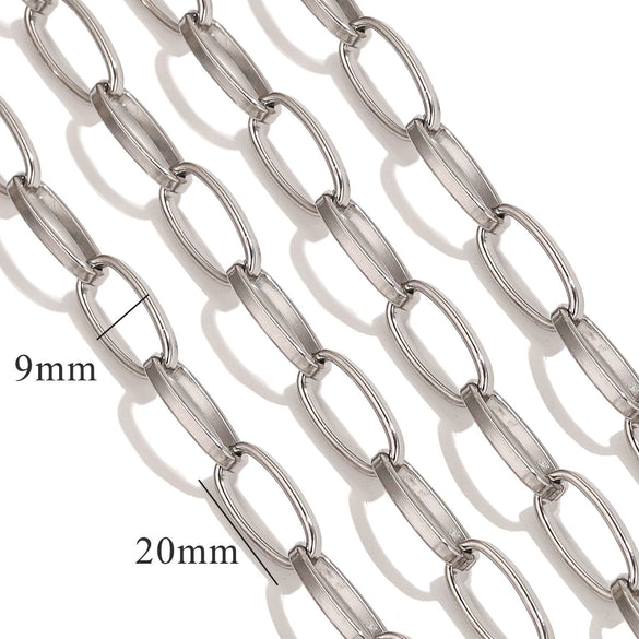 Metal O Shaped Oval Stainless Steel Chain Electroplated Diy Bracelet And Pearl Necklace Lengthening Accessory