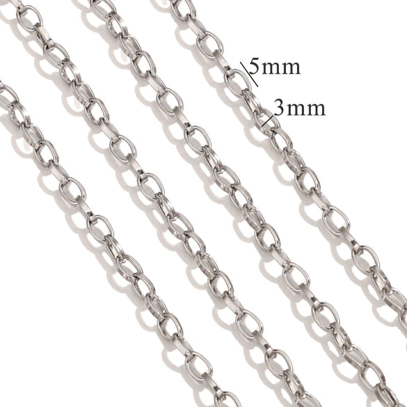Metal O Shaped Oval Stainless Steel Chain Electroplated Diy Bracelet And Pearl Necklace Lengthening Accessory