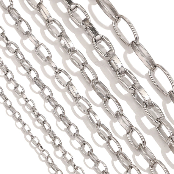 Metal O Shaped Oval Stainless Steel Chain Electroplated Diy Bracelet And Pearl Necklace Lengthening Accessory