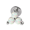 Metal Opal Zircon Triangle Ear Nail With Diamond Design Stainless Steel