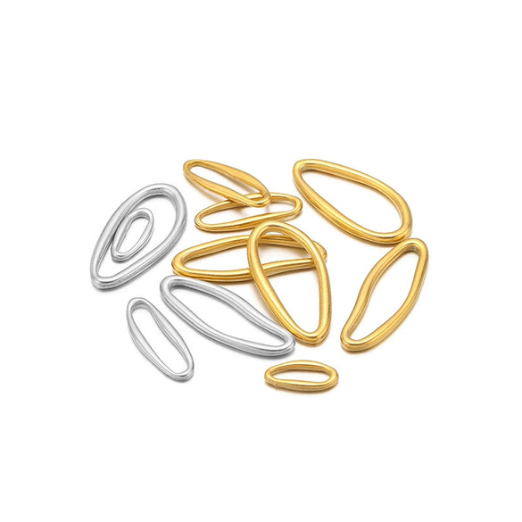 Metal Oval Specialshaped Ring Jewelry Accessories Electroplated Pendant For Diy Earrings Bracelet Necklace