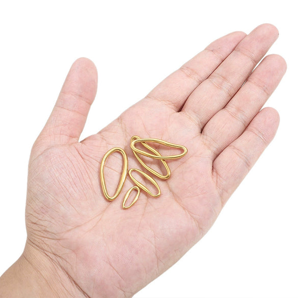 Metal Oval Specialshaped Ring Jewelry Accessories Electroplated Pendant For Diy Earrings Bracelet Necklace
