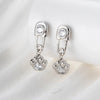 Metal Paper Clip Cat Claw Pendant Cartilage Earrings With Zirconia For Women