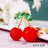 Metal Pastoral Style Diamondencrusted Cherry Car Keychain For Women